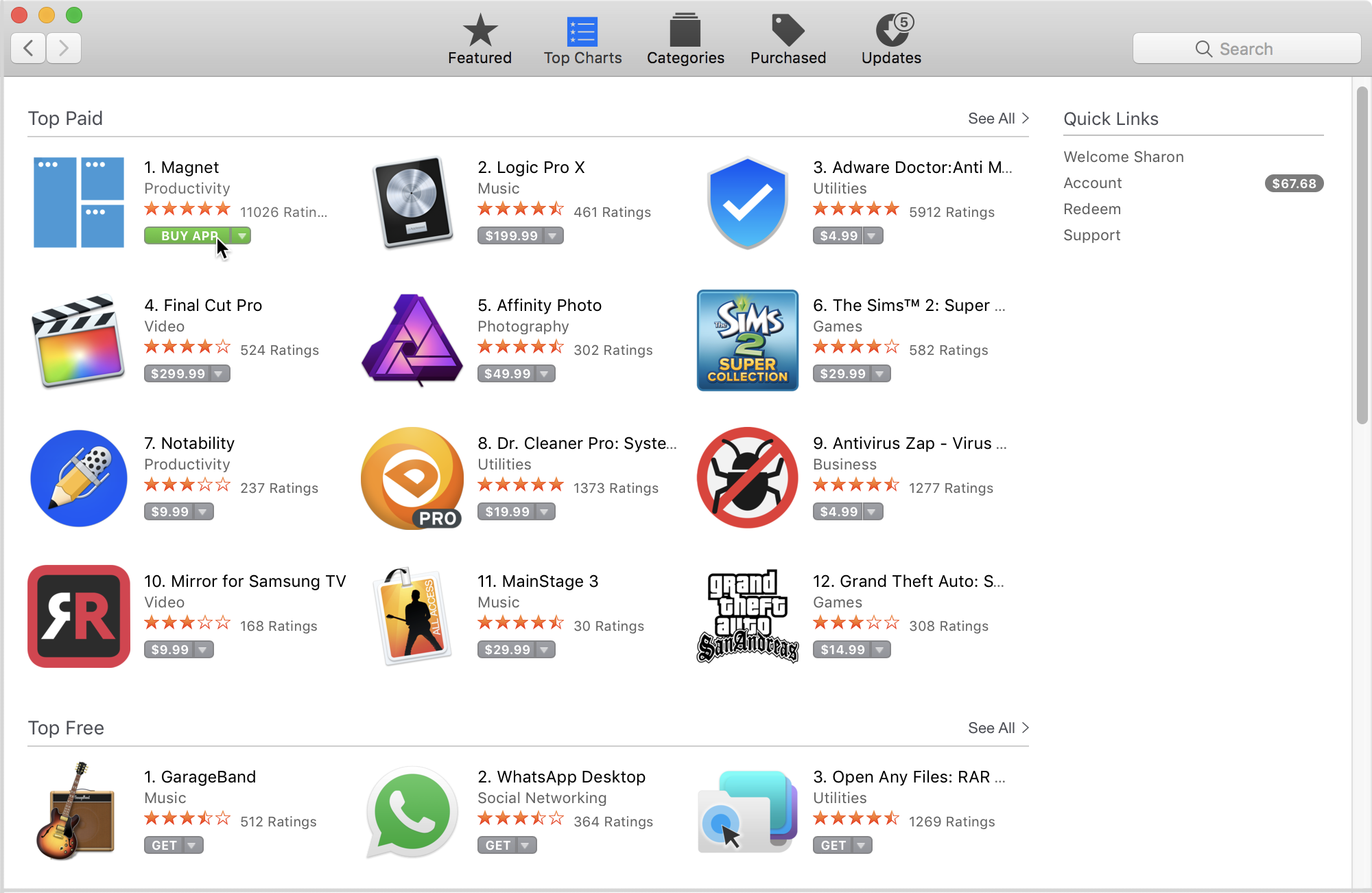 app store purchases for mac from a browser